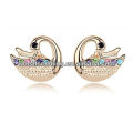 Fashion Swan Crystal Stud Earrings Jewelry LS117